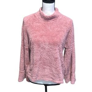 Knapp Studio Sherpa Soft Pullover Sweater High Neck Flare Sleeves Medium